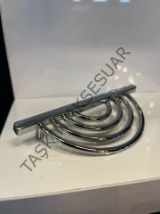 Yarım Lila Metal Kulp 96mm Krom Dolap Kapak Çekmece Komidin Tv Ünite Modern Mobilya Kulbu