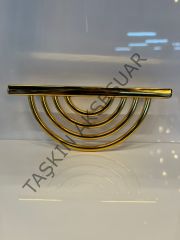 Yarım Lila Metal Kulp 96mm Altın Dolap Kapak Çekmece Komidin Tv Ünite Modern Mobilya Kulbu