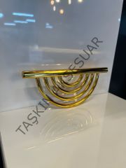 Yarım Lila Metal Kulp 96mm Altın Dolap Kapak Çekmece Komidin Tv Ünite Modern Mobilya Kulbu