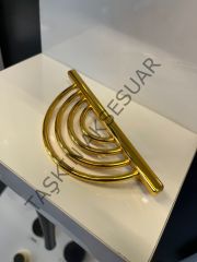 Yarım Lila Metal Kulp 96mm Altın Dolap Kapak Çekmece Komidin Tv Ünite Modern Mobilya Kulbu