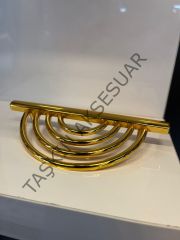 Yarım Lila Metal Kulp 96mm Altın Dolap Kapak Çekmece Komidin Tv Ünite Modern Mobilya Kulbu