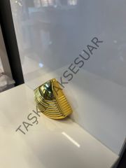 Shell Çizgili Metal Kulp 64mm Altın Dolap Kapak Çekmece Komidin Tv Ünite Modern Mobilya Kulbu