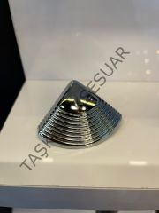 Shell Çizgili Metal Kulp 64mm Krom Dolap Kapak Çekmece Komidin Tv Ünite Modern Mobilya Kulbu