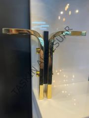 Manyas Metal Ayak Altın+Siyah 16-20cm Modern Mobilya Ayağı Dolap Koltuk Tv Ünite Komidin Şifonyer Puf Gold