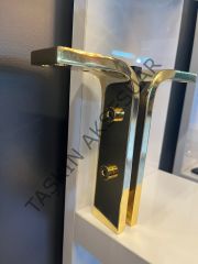 Manyas Metal Ayak Altın+Siyah 16-20cm Modern Mobilya Ayağı Dolap Koltuk Tv Ünite Komidin Şifonyer Puf Gold