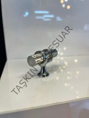 Yüzük Metal Düğme Kulp Krom Dolap Kapak Çekmece Komidin Tv Ünite Modern Tek Delikli Mobilya Kulbu