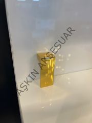 L Süs Metal Kulp 16mm Altın Dolap Kapak Çekmece Tv Ünite Komidin Şifonyer Modern Altın Mobilya Kulbu