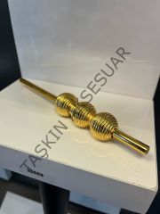 Emaks Petra Çizgili Metal Kulp Altın 32-128mm Modern Gold Mobilya Kulbu