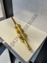 Petra Çizgili Metal Kulp Altın 32-128mm Modern Gold Mobilya Kulbu Dolap Kapak Çekmece Tv Ünite Komidin
