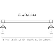 Emaks ﻿﻿Petra Çizgili Metal Kulp Krom 32-128mm Modern Gümüş Mobilya Kulbu