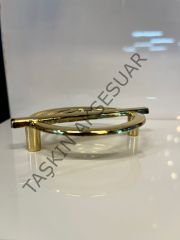 Küçük Lila Metal Kulp 64mm Altın Dolap Kapak Çekmece Komidin Tv Ünite Modern Mobilya Kulbu
