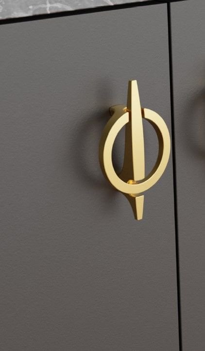 Kms Apex Metal Kulp Gold 64mm Modern Altın Mobilya Kulbu