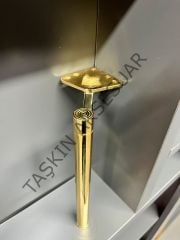 Slide Sng Metal Ayak 14-20-25cm Antın Uzun Tapa Kısa Pabuç Modern Mobilya Ayağı Koltuk Dolap Komidin Tv Ünite Şifonyer Kitaplık Puf Gold