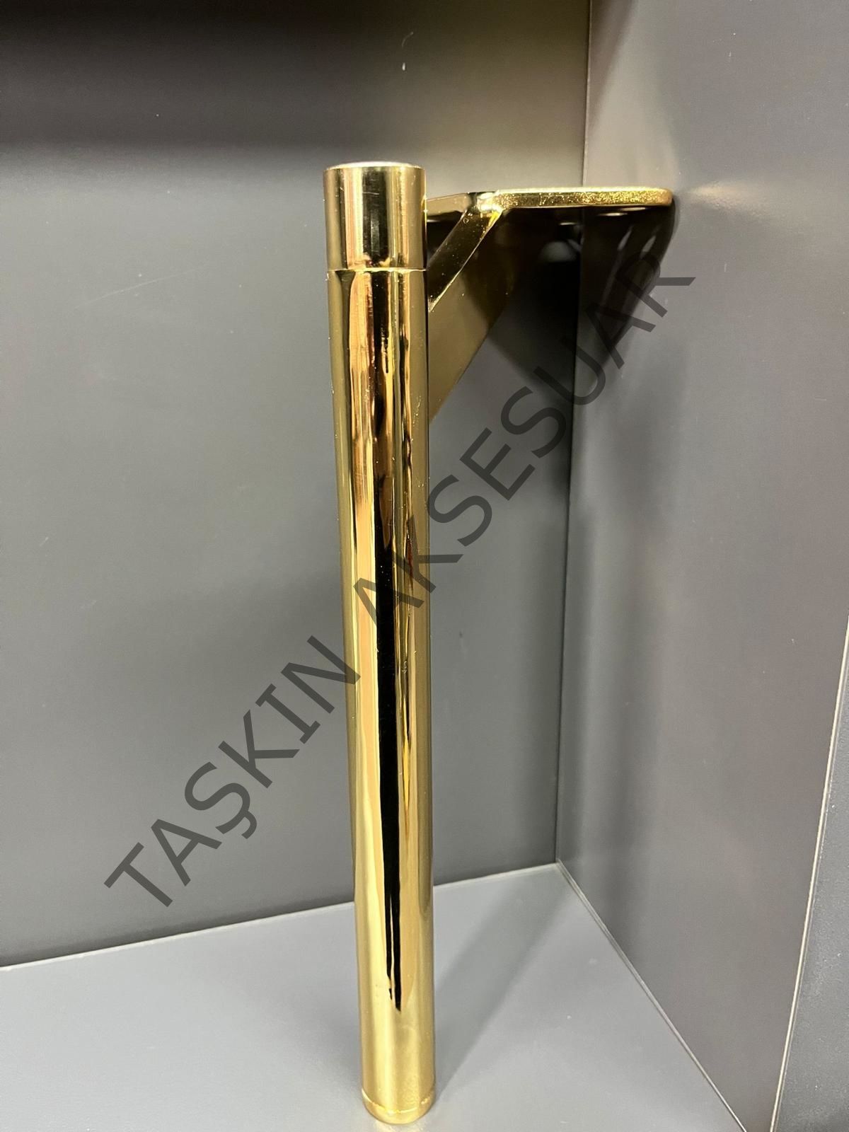 Slide Sng Metal Ayak 14-20-25cm Antın Uzun Tapa Kısa Pabuç Modern Mobilya Ayağı Koltuk Dolap Komidin Tv Ünite Şifonyer Kitaplık Puf Gold