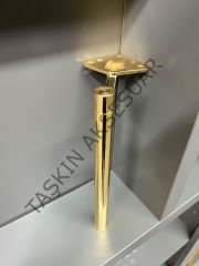 Slide Sng Metal Ayak 14-20-25cm Antın Uzun Tapa Kısa Pabuç Modern Mobilya Ayağı Koltuk Dolap Komidin Tv Ünite Şifonyer Kitaplık Puf Gold