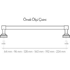 ﻿Otto Metal Kulp Bronz 32-96-160mm Modern Mobilya Kulbu