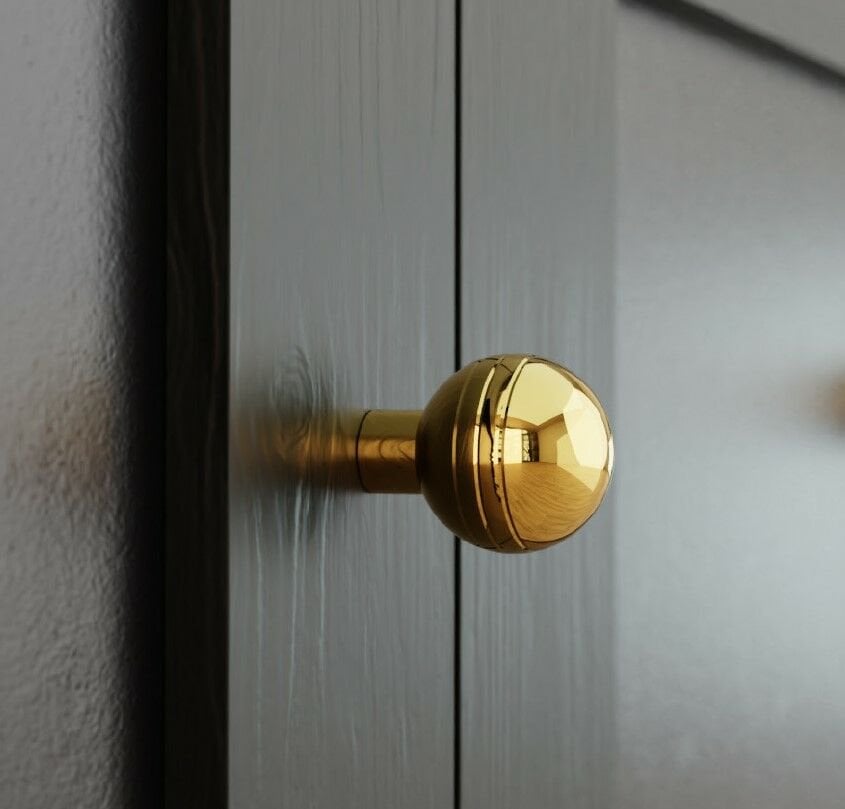 Kms Küre Metal Düğme Kulp Gold Modern Altın Mobilya Kulbu