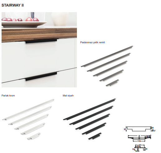 Hafele STAIRWAY II Profil Kulp 547mm