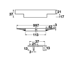 Hafele STAIRWAY II Profil Kulp 997mm