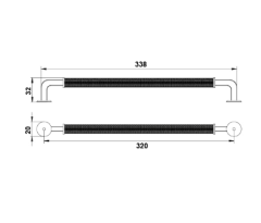 Hafele ARON MK Mobilya Kulpu Mat Siyah 320mm