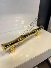 Lüx Bambu Metal Kulp 96-128-160-224mm Altın Dolap Kapak Çekmece Komidin Tv Ünite Modern Mobilya Kulbu Gold
