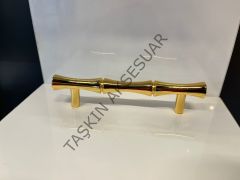 Lüx Bambu Metal Kulp 96-128-160-224mm Altın Dolap Kapak Çekmece Komidin Tv Ünite Modern Mobilya Kulbu Gold