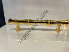 Lüx Bambu Metal Kulp 96-128-160-224mm Altın Dolap Kapak Çekmece Komidin Tv Ünite Modern Mobilya Kulbu Gold