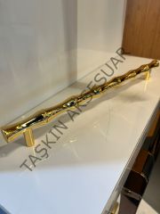 Lüx Bambu Metal Kulp 96-128-160-224mm Altın Dolap Kapak Çekmece Komidin Tv Ünite Modern Mobilya Kulbu Gold