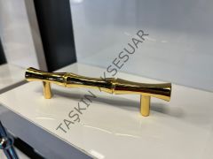 Lüx Bambu Metal Kulp 96-128-160-224mm Altın Dolap Kapak Çekmece Komidin Tv Ünite Modern Mobilya Kulbu Gold