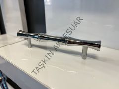 Lüx Bambu Metal Kulp 96-128-160-224mm Krom Dolap Kapak Çekmece Komidin Tv Ünite Modern Mobilya Kulbu