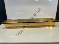 Varna Metal Kulp 32-128mm Altın Dolap Kapak Çekmece Komidin Tv Ünite Modern Mobilya Kulbu Gold Çizgili