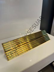 Varna Metal Kulp 32-128mm Altın Dolap Kapak Çekmece Komidin Tv Ünite Modern Mobilya Kulbu Gold Çizgili