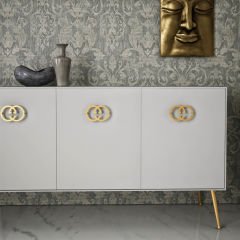 Emaks Otto Metal Kulp Gold 128mm Modern Altın Mobilya Kulbu