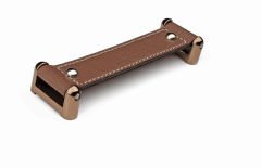 Emaks Datça Metal Derili Kulp 32-128mm Modern Mobilya Kulbu Krom Borda Kahve