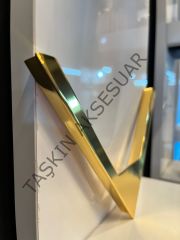 Roza Metal Kulp 64-160mm Altın Dolap Kapak Çekmece Komidin Tv Ünite Modern Mobilya Kulbu Gold