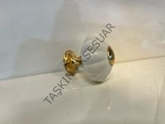 Kristal Papatya Metal Düğme Kulp Altın Beyaz Dolap Kapak Çekmece Komidin Tv Ünite Modern Mobilya Kulbu Tek Delikli