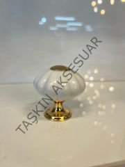 Kristal Papatya Metal Düğme Kulp Altın Beyaz Dolap Kapak Çekmece Komidin Tv Ünite Modern Mobilya Kulbu Tek Delikli