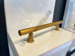 Prag Metal Kulp 128-160mm Mat Altın Dolap Kapak Çekmece Komidin Tv Ünite Modern Mobilya Kulbu