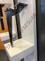 Castor Metal Ayak 16-21cm Füme Koltuk Kanepe Dolap Tv Ünite Modern Mobilya Ayağı