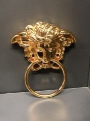 Medusa Kafası Metal Kulp Gold Mobilya Sandalye Dekoratif Baza Süs Altın Çekmece Dolap Kapak Tv Ünite Kulbu Yatak Baza Başlık