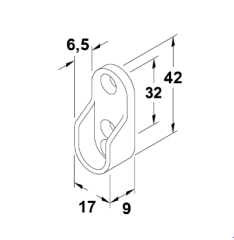 Hafele Askı Borusu Flanşı Oval Mat Siyah Zamak 17mm