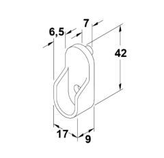 Hafele Askı Borusu Flanşı Pimli Oval Mat Siyah Zamak 17mm