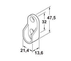 Hafele Askı Borusu Flanşı Oval Mat Beyaz Plastik 21,4mm