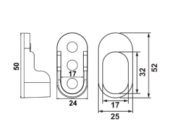 Hafele Askı Borusu Flanşı Oval Mat Krom Plastik 25 mm