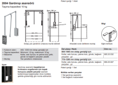 Hafele DRESS LINE Grd.asansör 800-1150 10kg