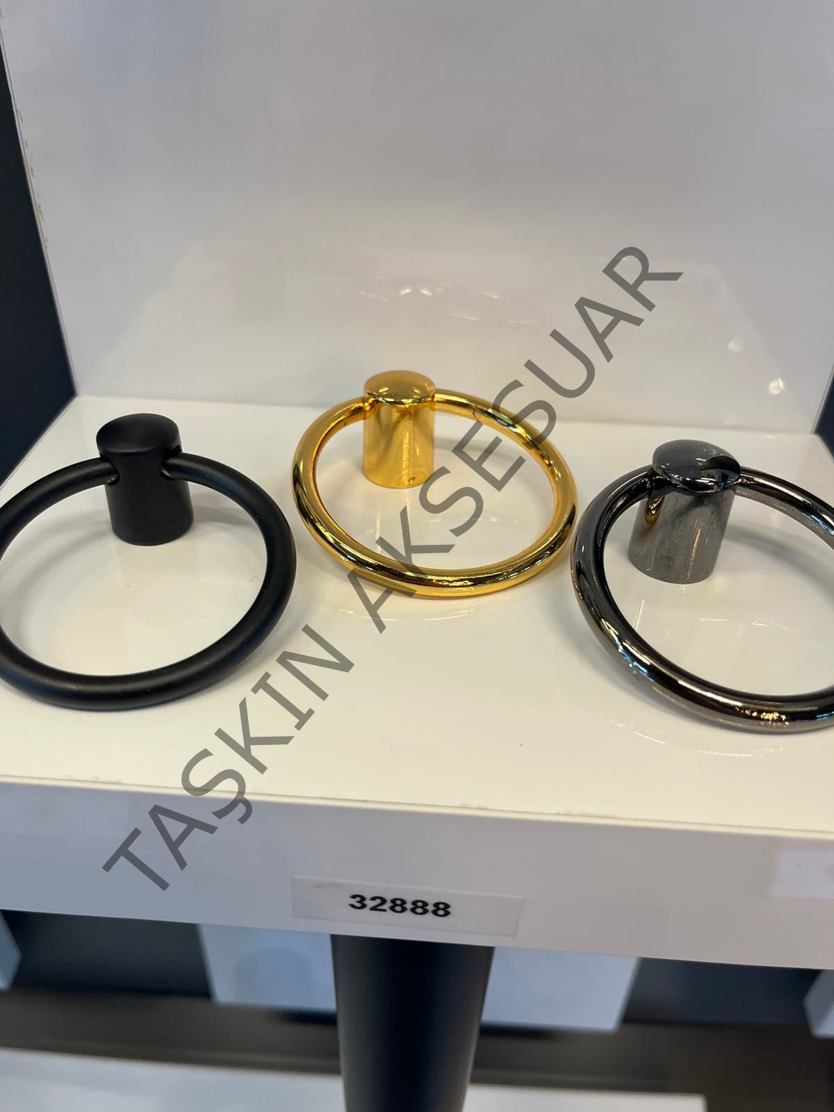 Lüx Pera Halka Sarkaç Metal Düğme Kulp Altın Füme Mat Siyah Renk Dolap Kapak Modern Çekmece Tv Ünite Mobilya Tek Delik Gold
