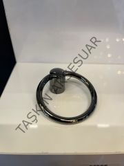 Lüx Pera Halka Sarkaç Metal Düğme Kulp Altın Füme Mat Siyah Renk Dolap Kapak Modern Çekmece Tv Ünite Mobilya Tek Delik Gold