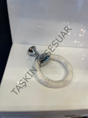 Bambu Halka Sarkaç Metal+Sert Plastik Düğme Kulp Krom+Beyaz Renk Dolap Kapak Modern Çekmece Tv Ünite Mobilya Tek Delik Komidin