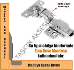 Dmk Menteşe Düz Yarım Deve Tam Deve Boynu Mobilya Menteşesi