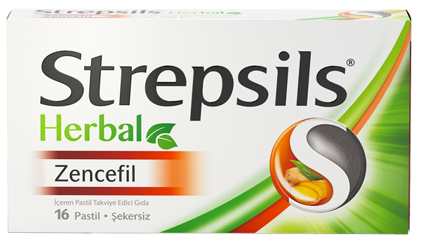 Strepsils Herbal Zencefil Boğaz Pastili 16 Adet